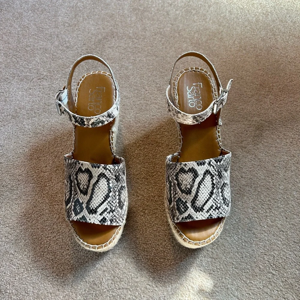 Franco Sarto Snakeprint Leather Wedges - Picture 7 of 13